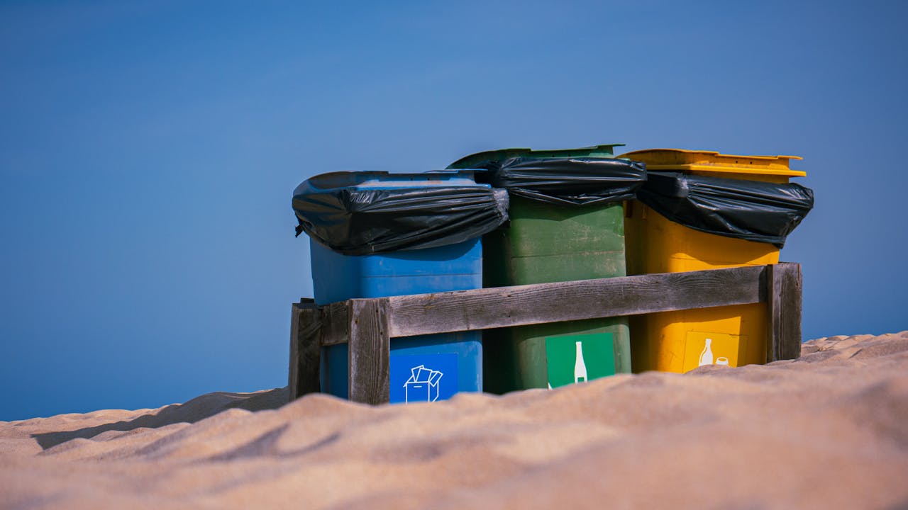 Trash Bins on Sand